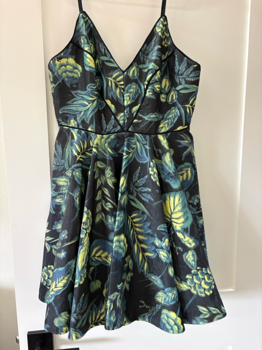 silence + noise Black Floral Fit-and-Flare Mini Dress